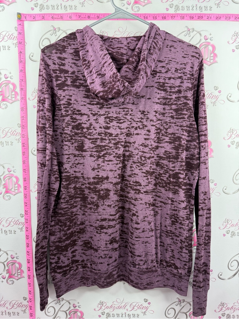 tentree sweater hoodie style Purple Burnout V-Neck Hoodie Tee - Picture 2 of 7